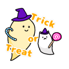 [LINEスタンプ] おばけちゃんとねこ動くハロウィンスタンプ