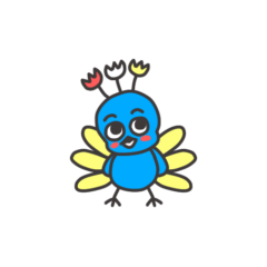 [LINEスタンプ] 花クジャク