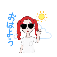 [LINEスタンプ] ビーチに行く女の子