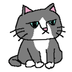 [LINEスタンプ] ムッスリ猫