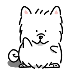 [LINEスタンプ] フワフワの白い犬スタンプ