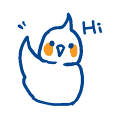 [LINEスタンプ] オカメインコ青×オレンジ