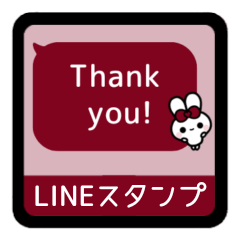 [LINEスタンプ] ⏹⬛フキダシ‪✕‬ウサギ❶⬛◻️[①]ボルドー