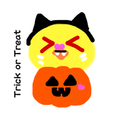 [LINEスタンプ] ぴぃにゃ 1  ちょっとハロウィン