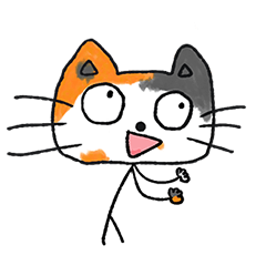 [LINEスタンプ] マッチ棒の猫(みけねこ)-