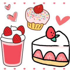 [LINEスタンプ] いちごデザート 1