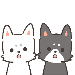 [LINEスタンプ] 白柴と黒柴 使いやすい柴犬スタンプ