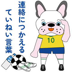 [LINEスタンプ] サッカーをがんばるフレンチブルドッグ