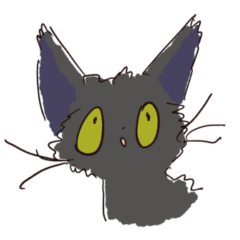 [LINEスタンプ] くろねこはきょうもげんき