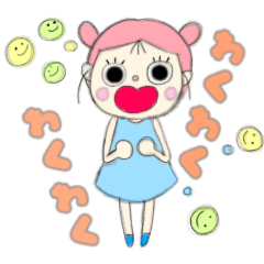 [LINEスタンプ] パステルカラー 女の子スタンプ