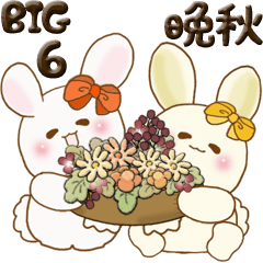[LINEスタンプ] 【Big】ぽっちゃりウサギ 6『晩秋』