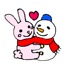 [LINEスタンプ] 寒がりうさぎと雪だるまさんスタンプ