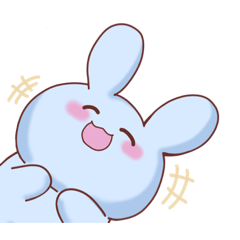 [LINEスタンプ] あおいうさぎ(ᐢ.ˬ.ᐢ)。