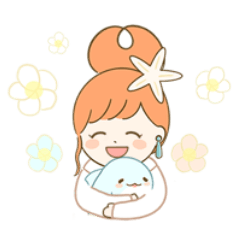 [LINEスタンプ] 大人かわいい♬女の子とイルカカフェ