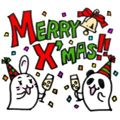 [LINEスタンプ] ぱんだる～＆うさる～のメリークリスマス