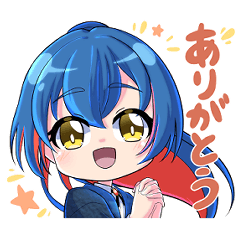[LINEスタンプ] 毎日使える！和洋折衷・青髪子の日常会話