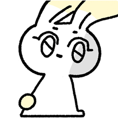 [LINEスタンプ] 目で言うウサギ、hato