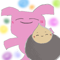 [LINEスタンプ] どんぐりべびと ウサギのくたくた