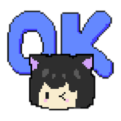 [LINEスタンプ] くろねこさんドット