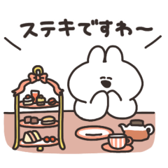 [LINEスタンプ] ティータイムのうさちゃん