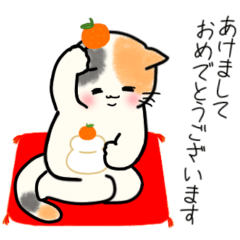 [LINEスタンプ] 【冬/Xmas/お正月】もちもちほっぺのねこ7