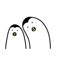 [LINEスタンプ] ペンギンとヒナ