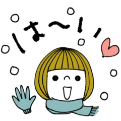 [LINEスタンプ] mottoの大人ぱっつんボブ♡冬の日常