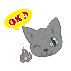 [LINEスタンプ] 黒ねこと灰ねこ