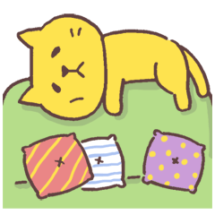 [LINEスタンプ] ゆるい黄色猫 2の画像（メイン）
