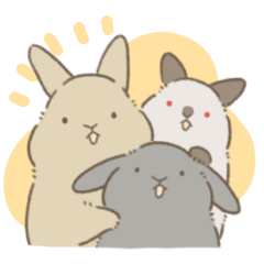 [LINEスタンプ] つぶらうさぎ