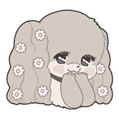 [LINEスタンプ] Puppy and flowers
