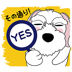 [LINEスタンプ] 人間ぽいホワイトシュナウザー