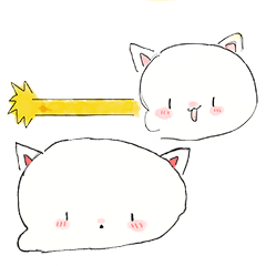 [LINEスタンプ] 猫好きが描いた白猫スタンプ2