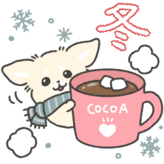 [LINEスタンプ] 冬とお正月のゆるいチワワ