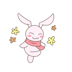 [LINEスタンプ] かわいいマフラーうさぎ。