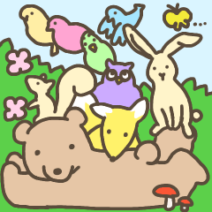 [LINEスタンプ] 森のともだち（もっ）