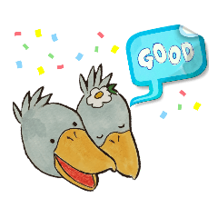 [LINEスタンプ] ハシビロコウのヴィック＆ピロリン