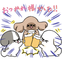 [LINEスタンプ] 色々カラーのペキニーズさん 冬スタンプ