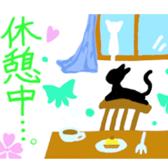 [LINEスタンプ] 「モノクロ猫」