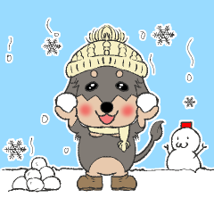 [LINEスタンプ] 犬のぽて太郎 (冬)