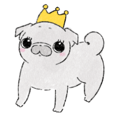 [LINEスタンプ] おはぎ ～黒パグの女の子～
