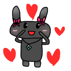 [LINEスタンプ] くろウサギのくろ