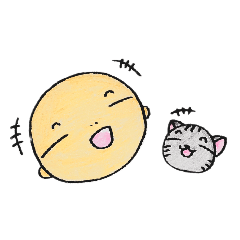 [LINEスタンプ] こぼうずとネコ2