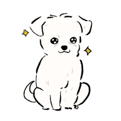 [LINEスタンプ] 白い犬の毎日スタンプの画像（メイン）
