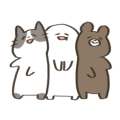 [LINEスタンプ] ねことくまとまるいやつ