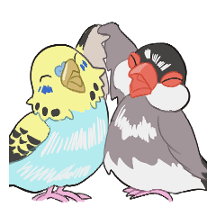 [LINEスタンプ] 文鳥文太とセキセイインコ螢