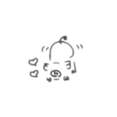 [LINEスタンプ] しんぷるみにぶた