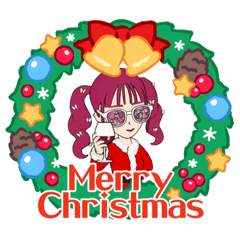 [LINEスタンプ] GIRL's(GAL)スタンプX‘masバージョン24個