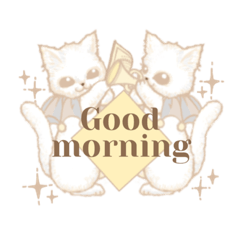 [LINEスタンプ] white cat march ＊