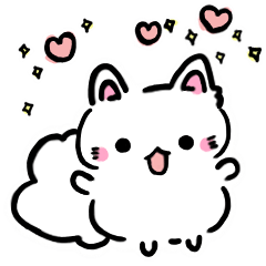 [LINEスタンプ] おしゃべりな白いネコ 2